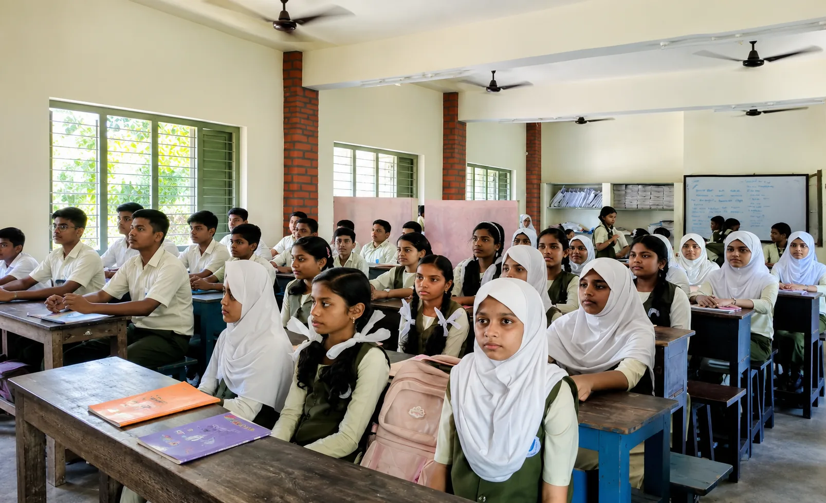 Bright, spacious school classroom