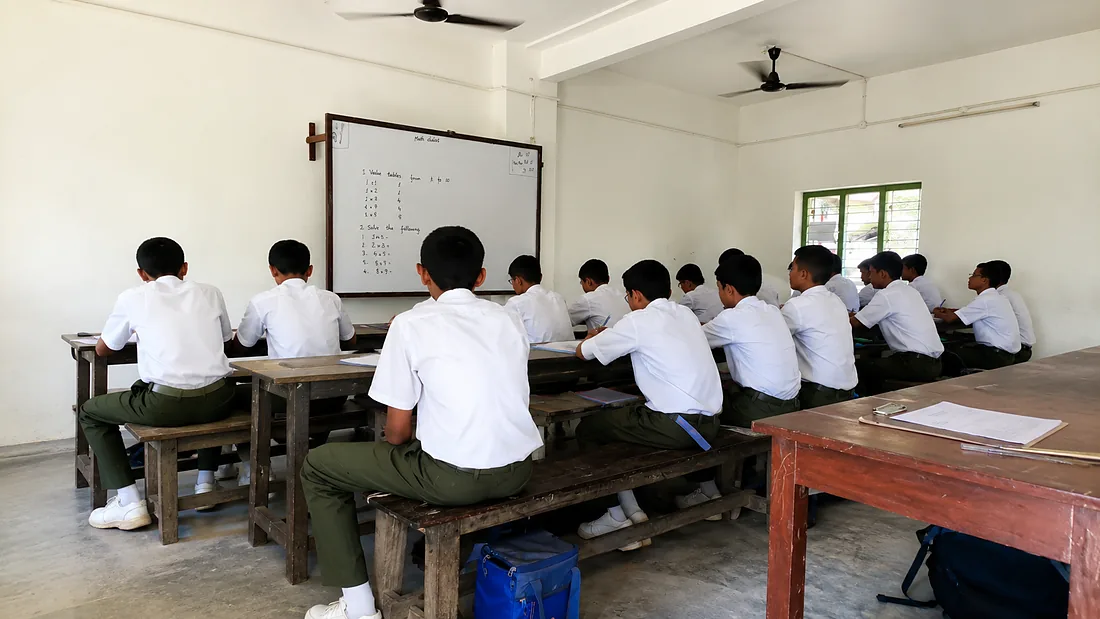 Secondary students engaged in classroom instruction